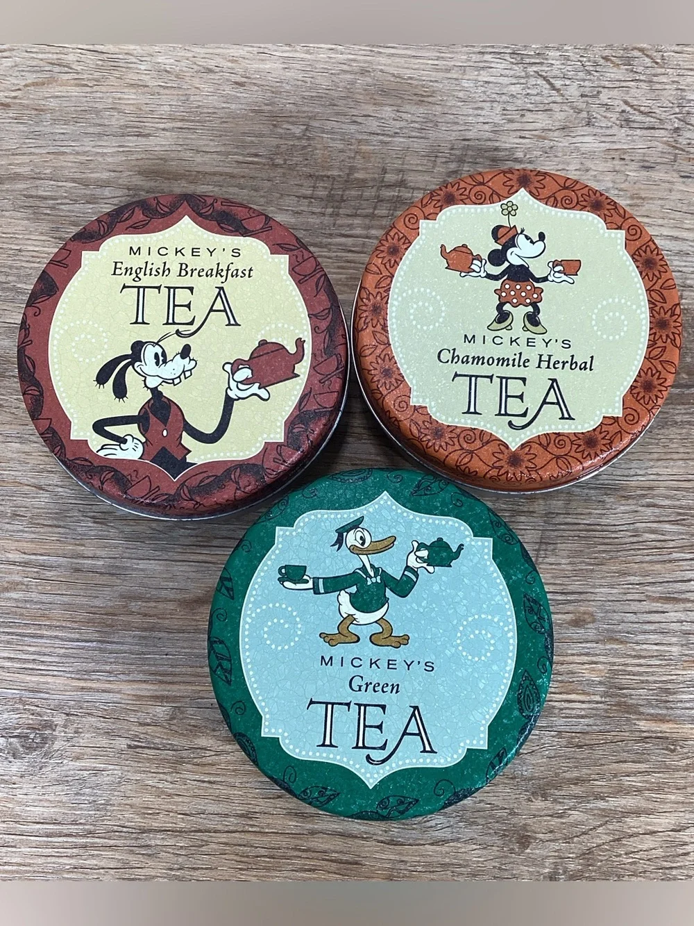 Disney Mickey's Tea Tins-Donald, Goofy and Minnie Mouse